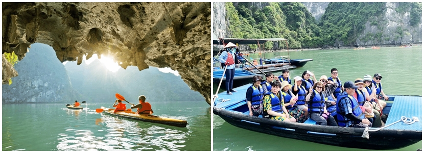 Chèo kayak hoặc đò nan - Tour Hạ Long 1 ngày cao cấp nhóm nhỏ ít khách